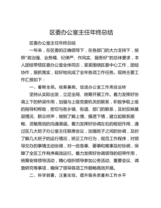 区委办公室主任年终总结.docx
