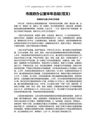 市政府办公室半年总结(范文).docx