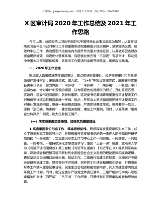 X区审计局2020年工作总结及2021年工作思路.docx