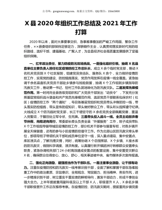 X县2020年组织工作总结及2021年工作打算.docx