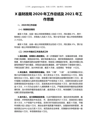 X县财政局2020年工作总结及2021年工作思路.docx