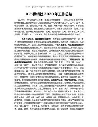 X市供销社2020年工作总结.docx