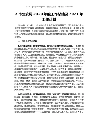 X市公安局2020年度工作总结及2021年工作计划.docx