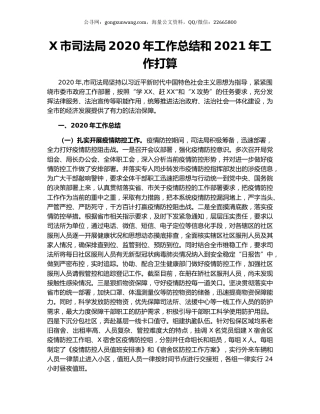X市司法局2020年工作总结和2021年工作打算.docx