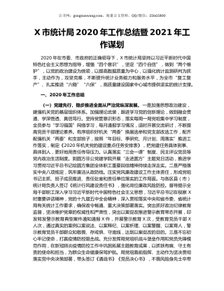X市统计局2020年工作总结暨2021年工作谋划.docx