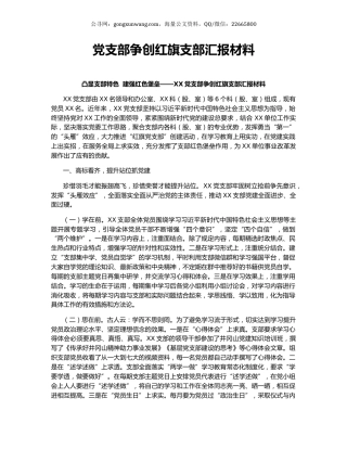 党支部争创红旗支部汇报材料.docx