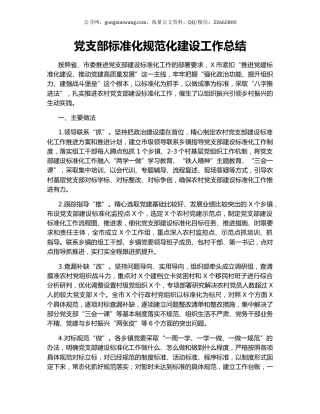 党支部标准化规范化建设工作总结.docx