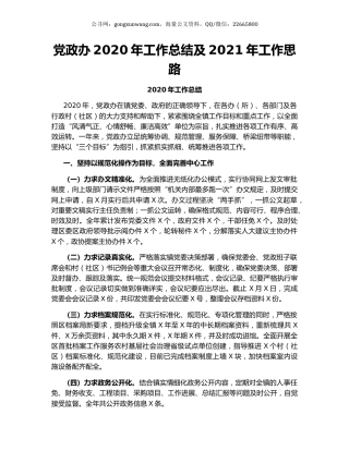党政办2020年工作总结及2021年工作思路.docx