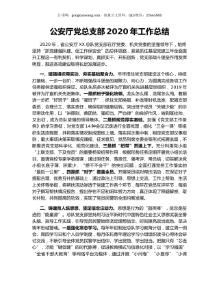 公安厅党总支部2020年工作总结.docx