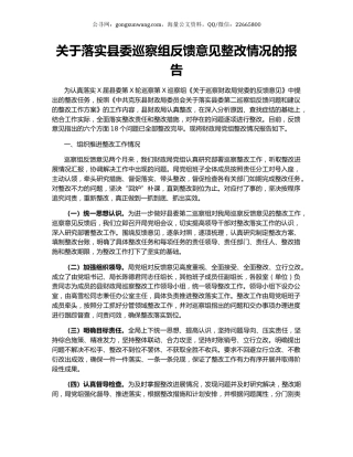 关于落实县委巡察组反馈意见整改情况的报告.docx