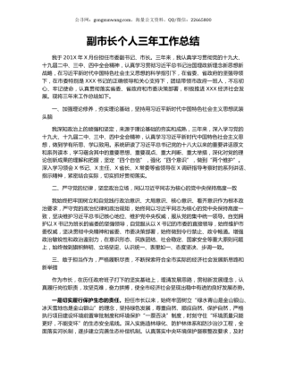 副市长个人三年工作总结.docx