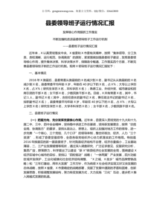 县委领导班子运行情况汇报.docx