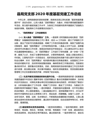 县局党支部2020年度基层党建工作总结.docx