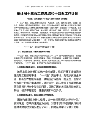 审计局十三五工作总结和十四五工作计划.docx