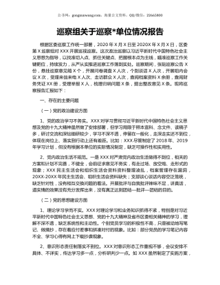 巡察组关于巡察单位情况报告.docx