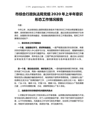 市综合行政执法局党组2020年上半年意识形态工作情况报告.docx