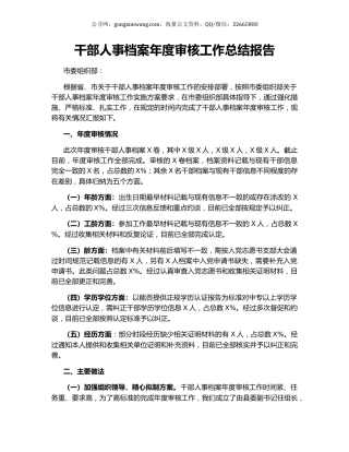 干部人事档案年度审核工作总结报告（2）.docx