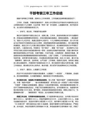 干部考察三年工作总结.docx