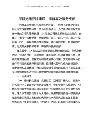 深耕党建品牌建设，铸就高效服务支部.docx