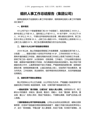 组织人事工作总结报告（集团公司）.docx