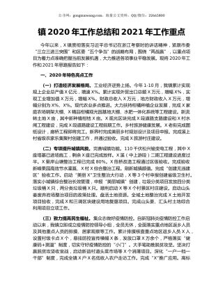 镇2020年工作总结和2021年工作重点.docx