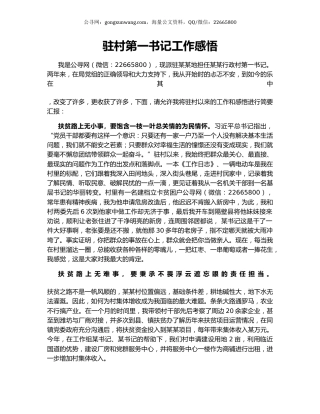 驻村第一书记工作感悟.docx