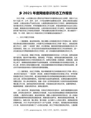 乡2021年度网络意识形态工作报告.docx