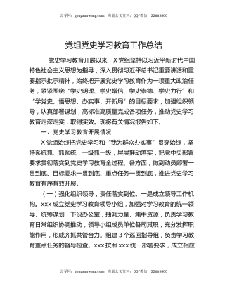 党组党史学习教育工作总结.docx