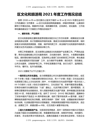 区文化和旅游局2021年度工作情况总结.docx