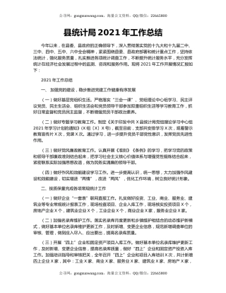 县统计局2021年工作总结.docx