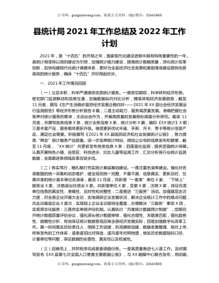 县统计局2021年工作总结及2022年工作计划（2）.docx