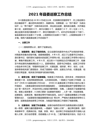2021年县委巡察工作总结.docx
