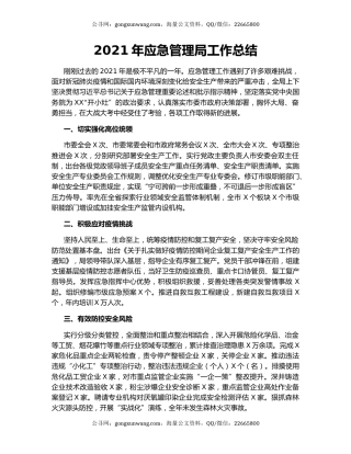 2021年应急管理局工作总结（2）.docx