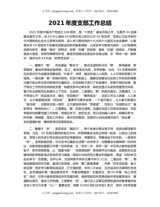 2021年度支部工作总结.docx