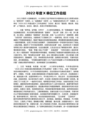 2022年度X单位工作总结.docx