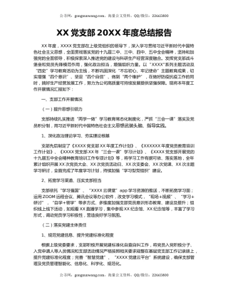 XX党支部20XX年度总结报告.docx
