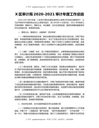X区审计局2020-2021审计年度工作总结.docx