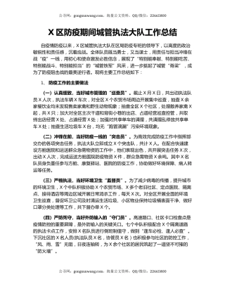 X区防疫期间城管执法大队工作总结.docx
