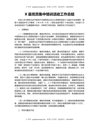 X县党员集中培训活动工作总结.docx