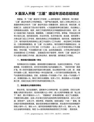 X县深入开展“三基”建设年活动总结综述.docx