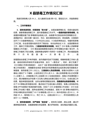 X县禁毒工作情况汇报.docx