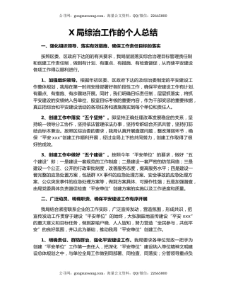 X局综治工作的个人总结.docx