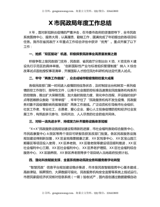 X市民政局年度工作总结.docx