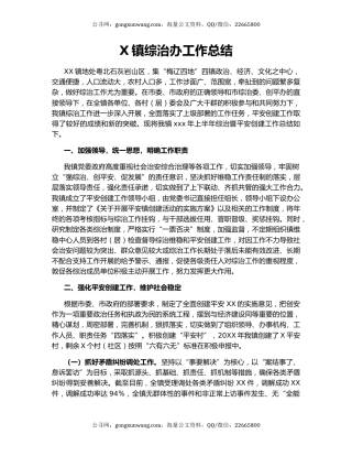 X镇综治办工作总结.docx