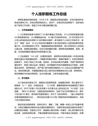 个人挂职锻炼工作总结.docx