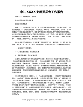 中共XXXX支部委员会工作报告.docx