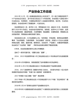 产业协会工作总结.docx
