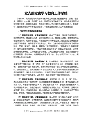 党支部党史学习教育工作总结.docx