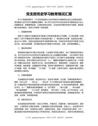 党支部党史学习教育情况汇报.docx