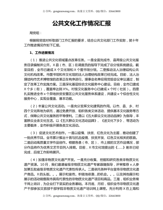 公共文化工作情况汇报.docx